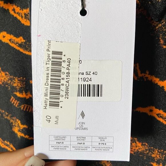 NWT The Attico Mini Black Shirt Dress Tiger Abstract Patterned 970€ Size S - Picture 14 of 17